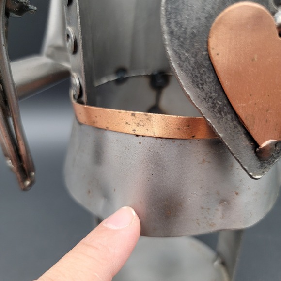 Novelty Wine Bottle Holder Metal Art‎ Lovers Flowers and Chocolate Rustic - Picture 7 of 13